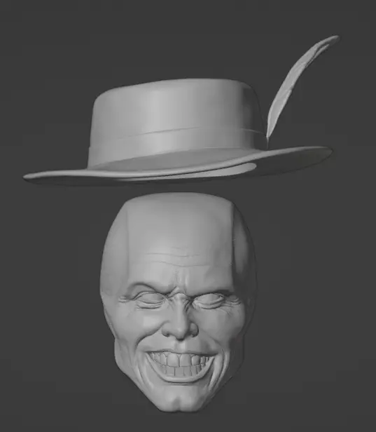 The Mask Head and Hat - Jim Carrey 3D print model
