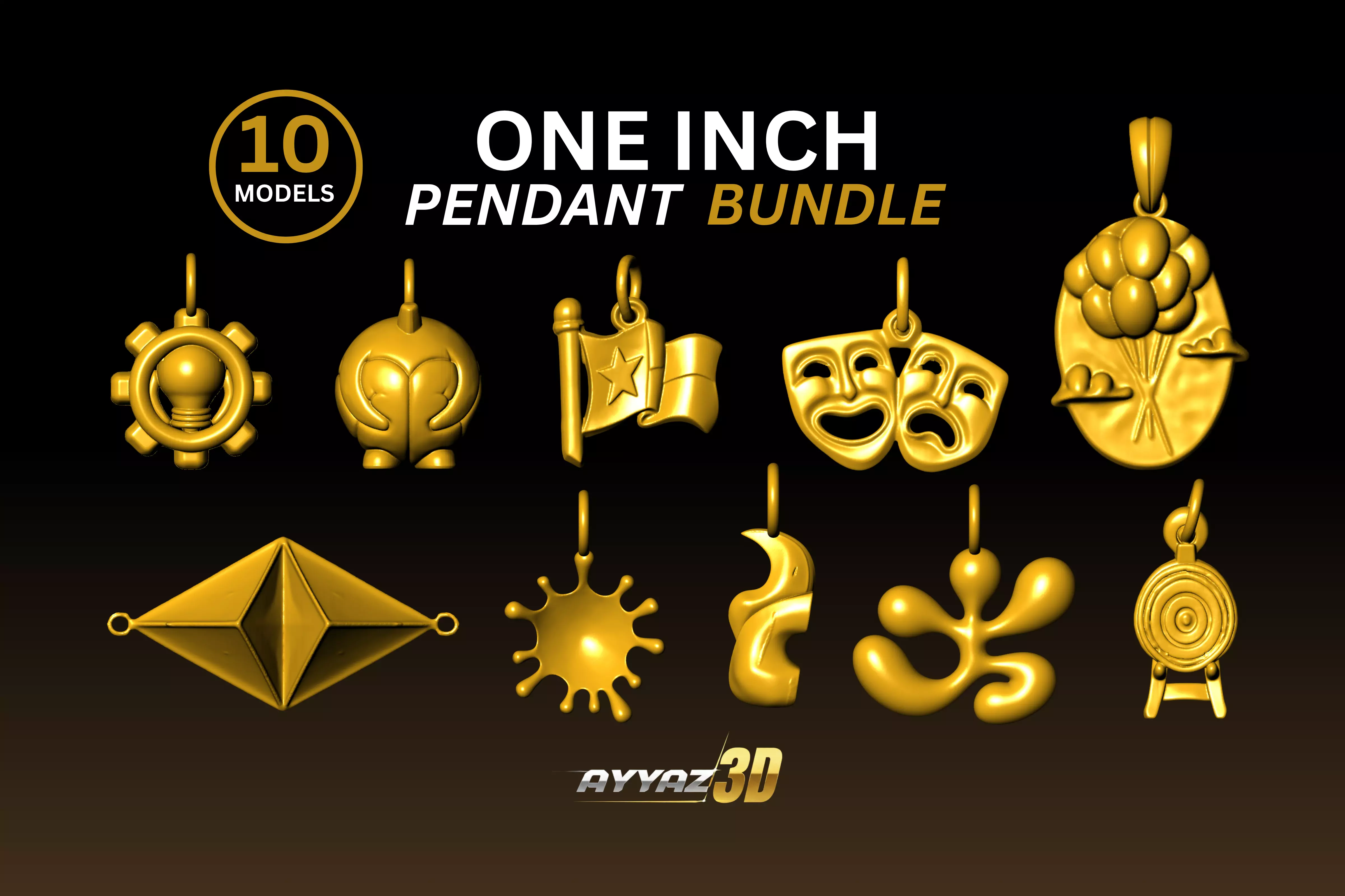 Variety Symbol Pendant Bundle - follow for more Free 3D print model