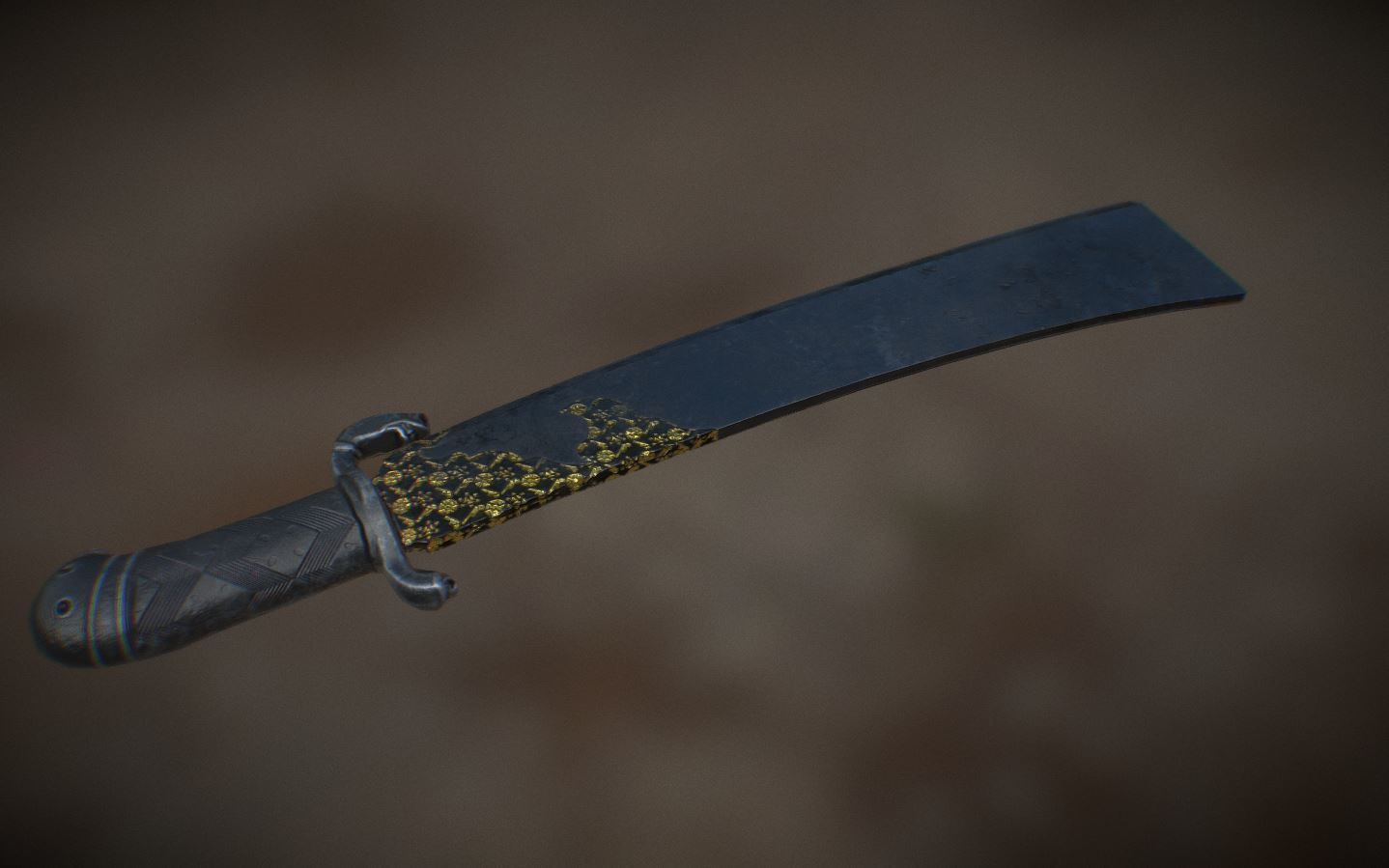 PBR Fan Blade video game weapon Low-poly 3D model_2