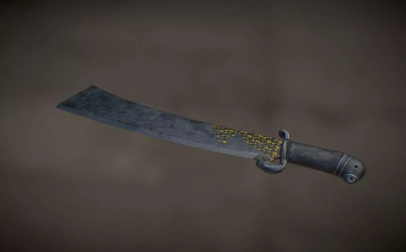 PBR Fan Blade video game weapon Low-poly 3D model_0