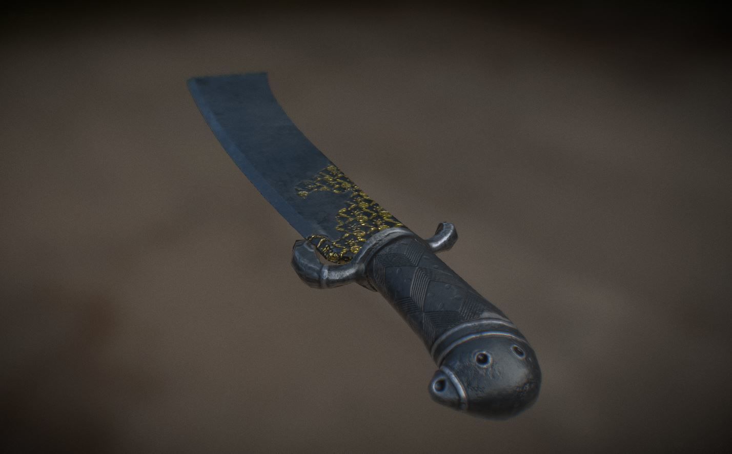 PBR Fan Blade video game weapon Low-poly 3D model_1