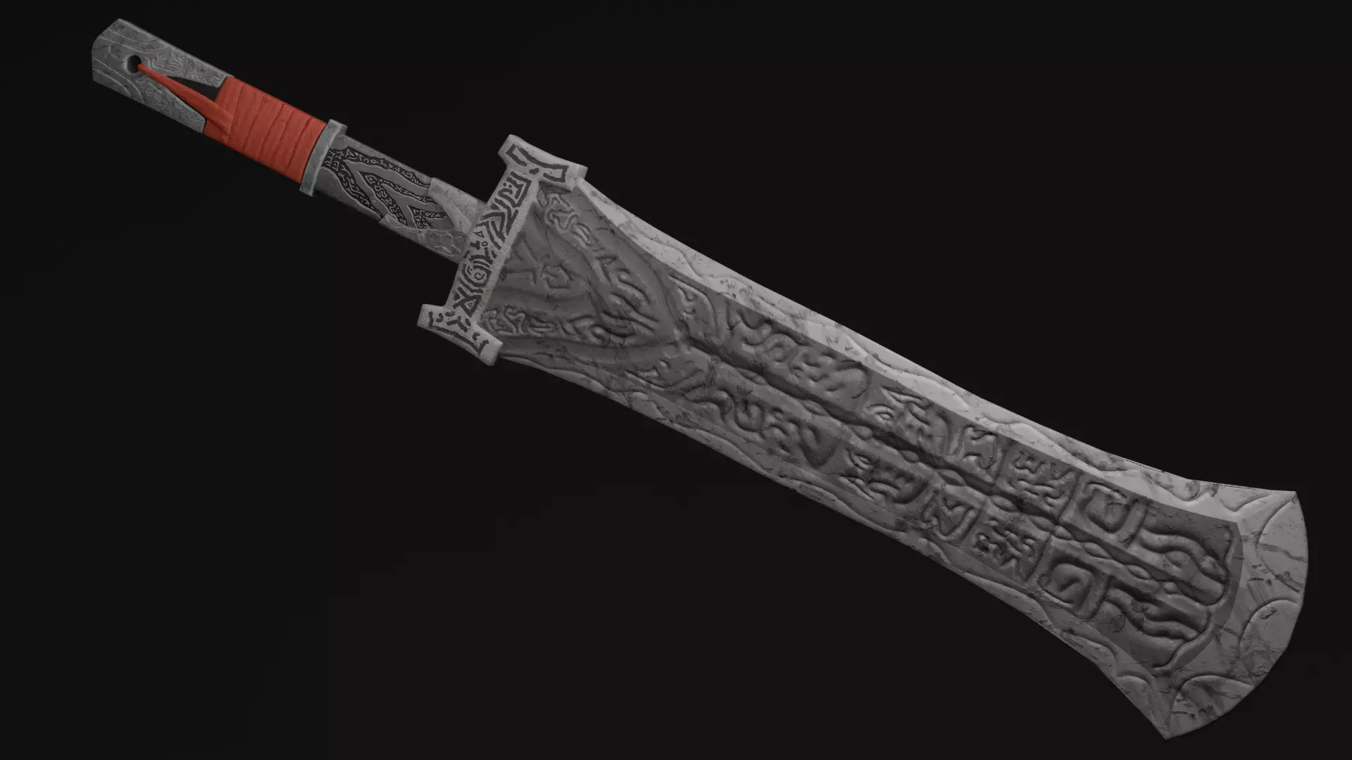 Game Ready Ancient Runic Greatsword Low-poly 3D model