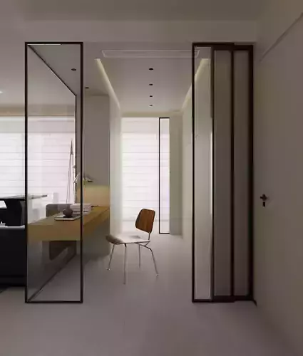 Living and dining room 3D model 3