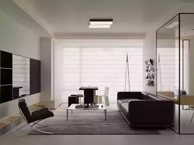 Living and dining room 3D model