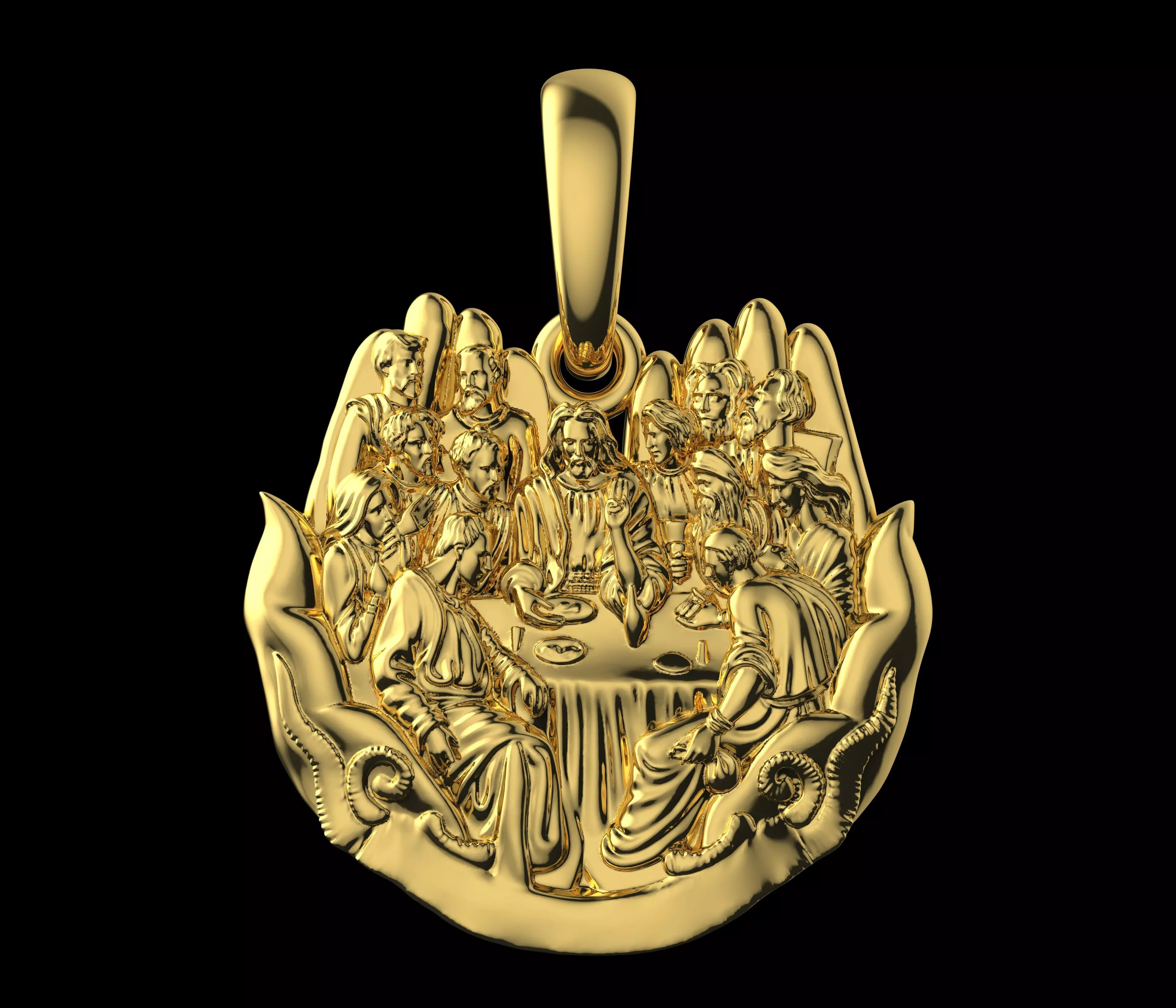 Pendant The Last Supper Jesus 3dm STL Ready for Casting N1709 3D print model