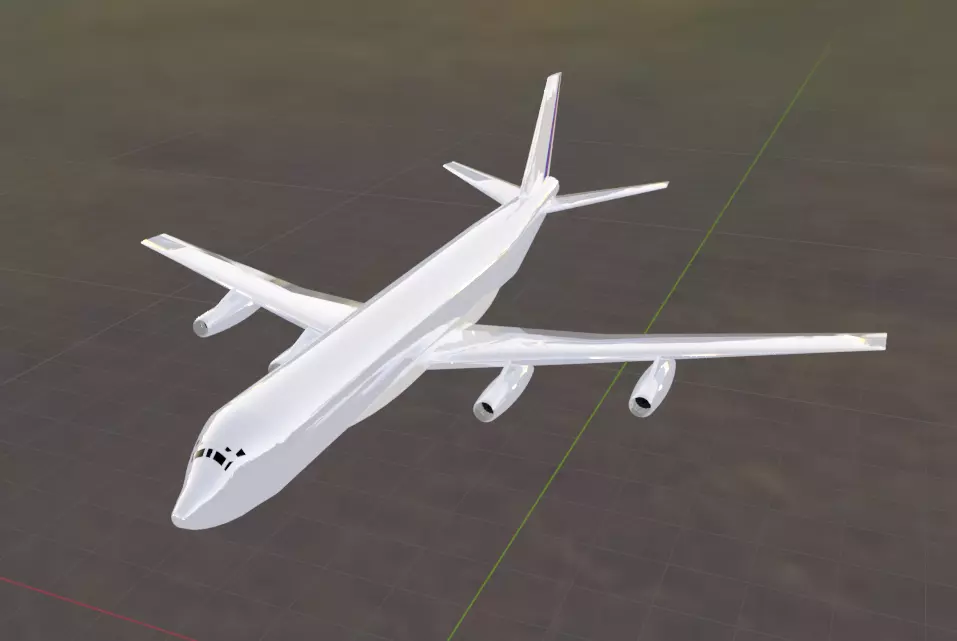 DC-8-10 Stretched Quad Jetliner - Custom 1950s Plane Low-poly 3D model