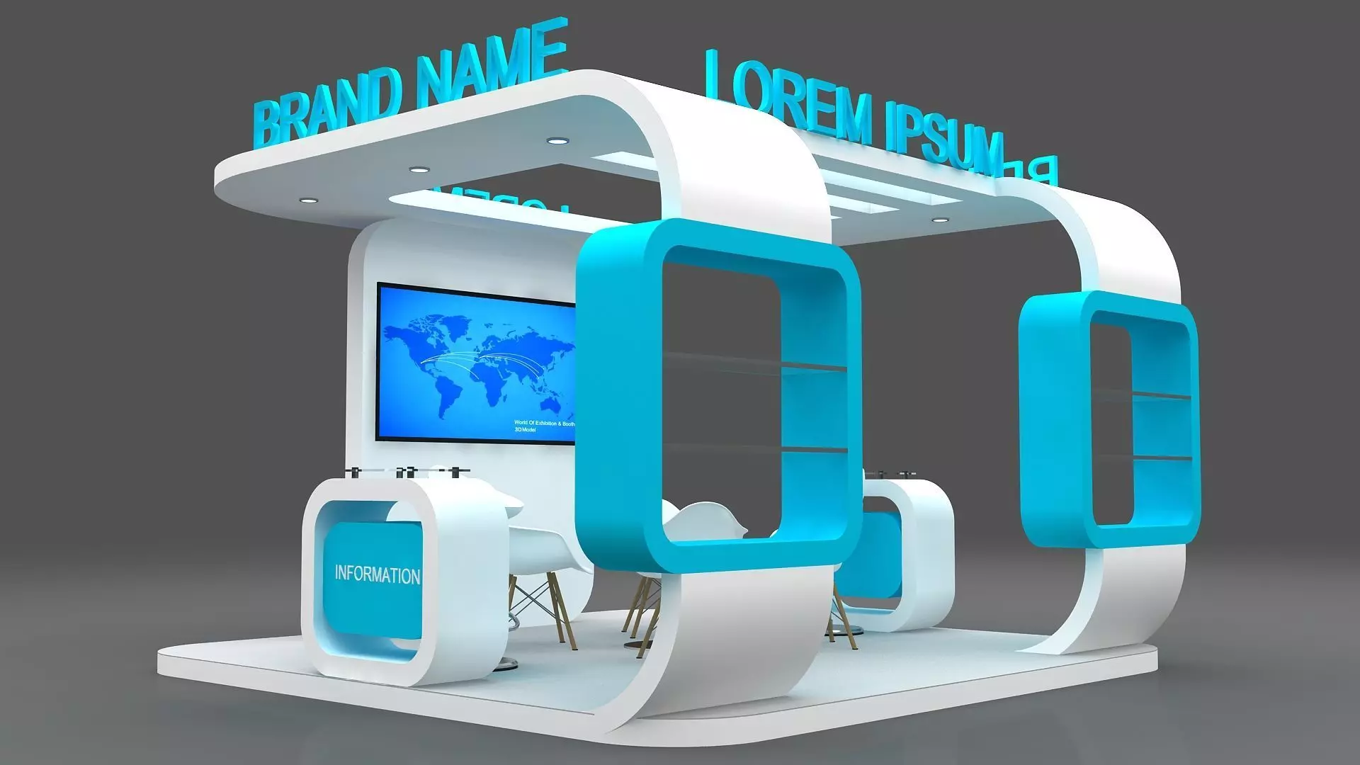stall booth exhibition 3D model