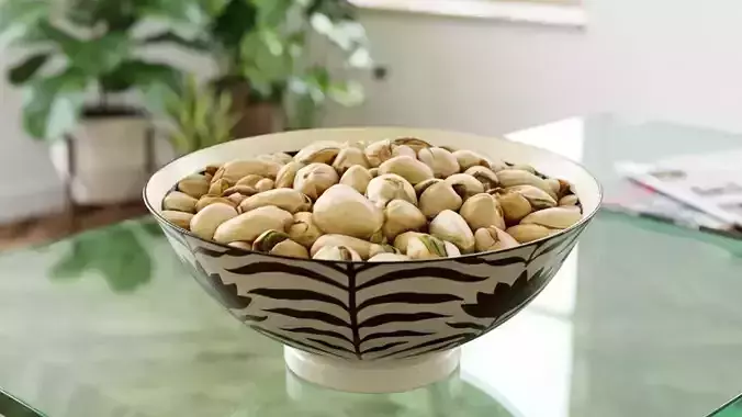 A Bowl of Pistachio Nuts Low-poly 3D model