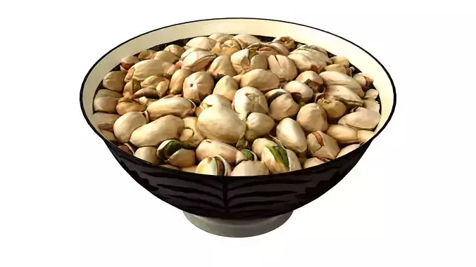 A  Bowl of Pistachio Nuts Low-poly 3D model 2