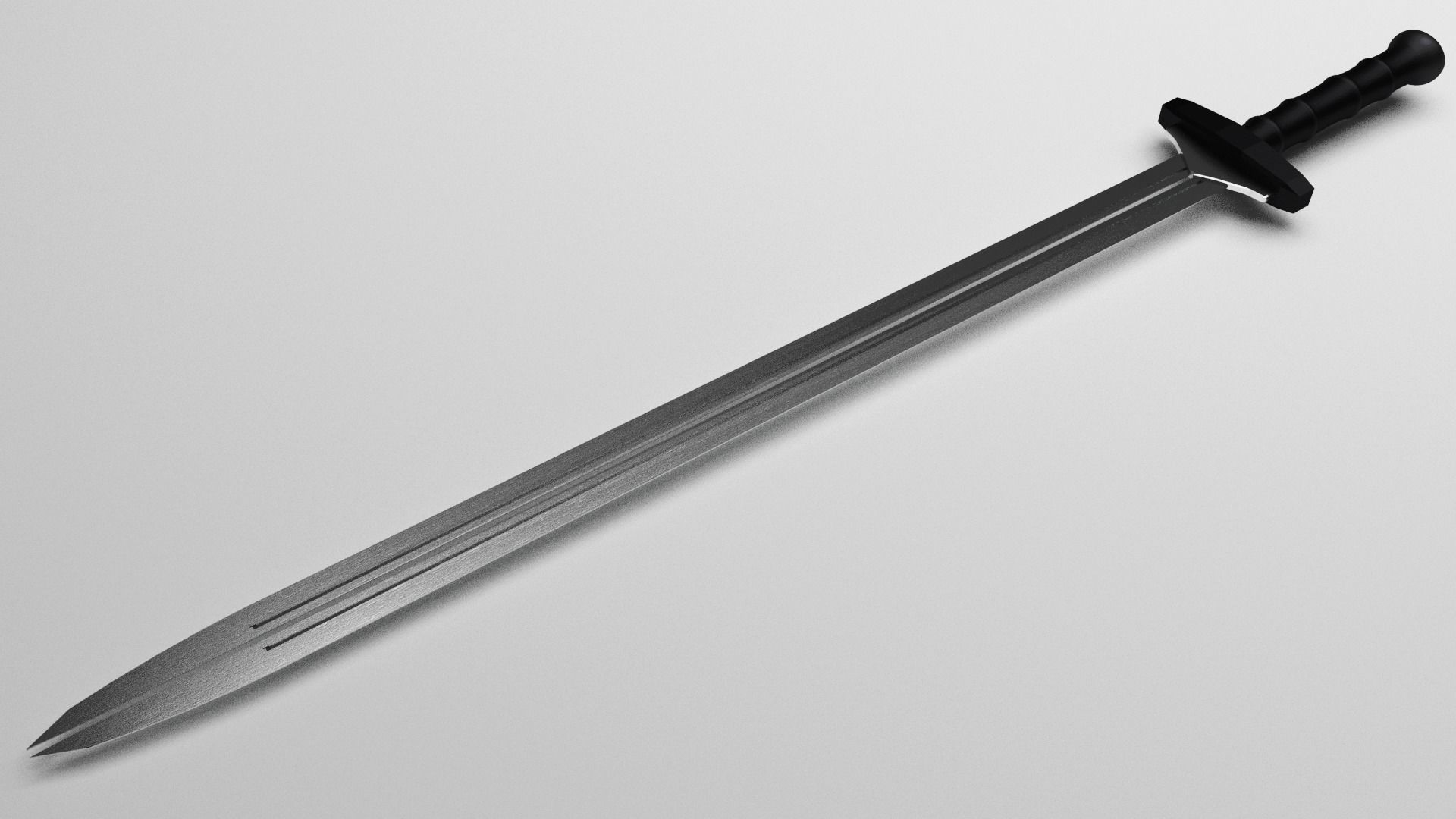 Split-Bladed Sword Low-poly 3D model_3