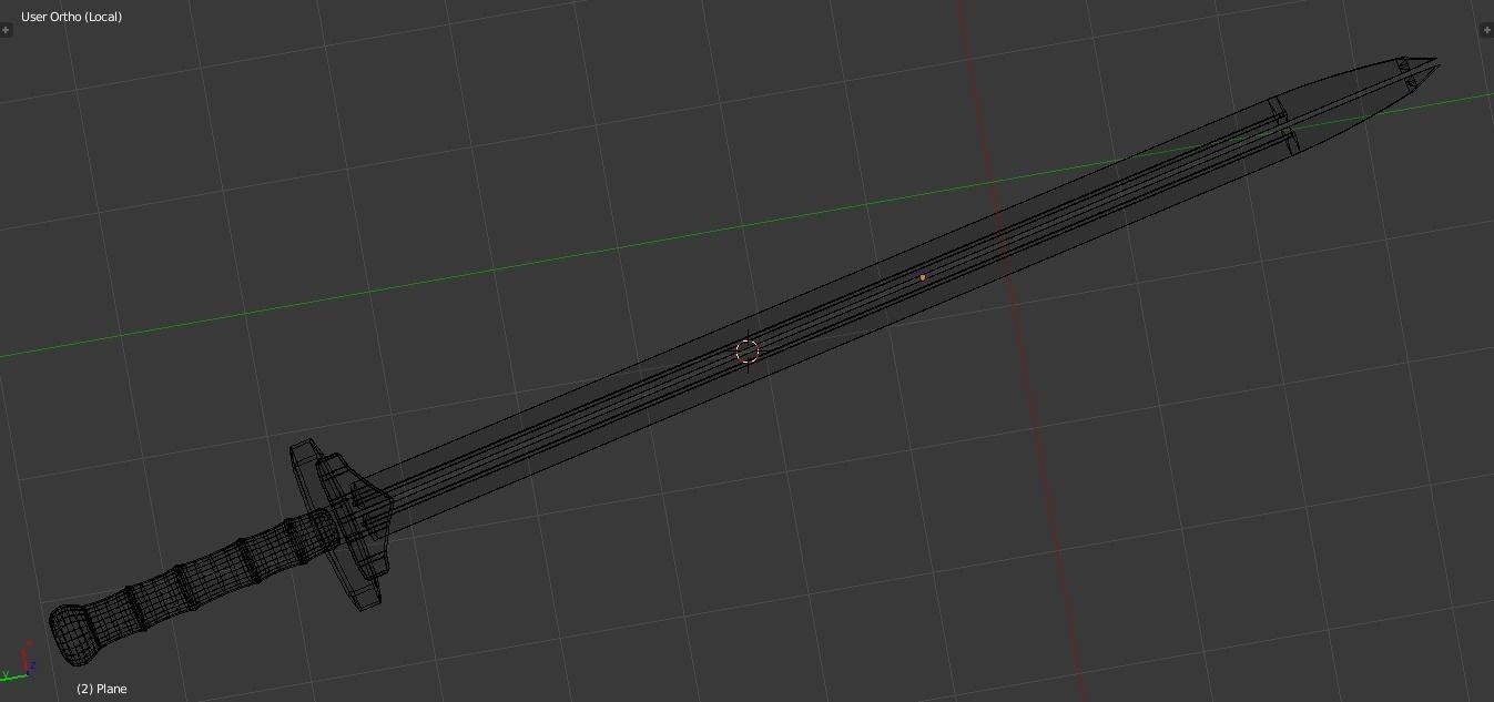 Split-Bladed Sword Low-poly 3D model_5