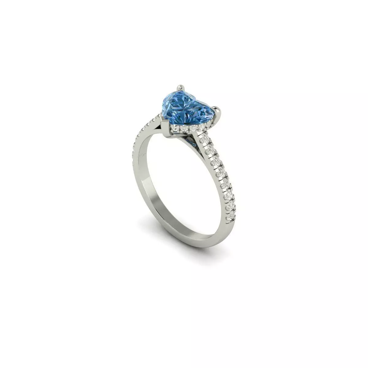 Heart Shape Diamond Ring-3D CAD Model 3D print model