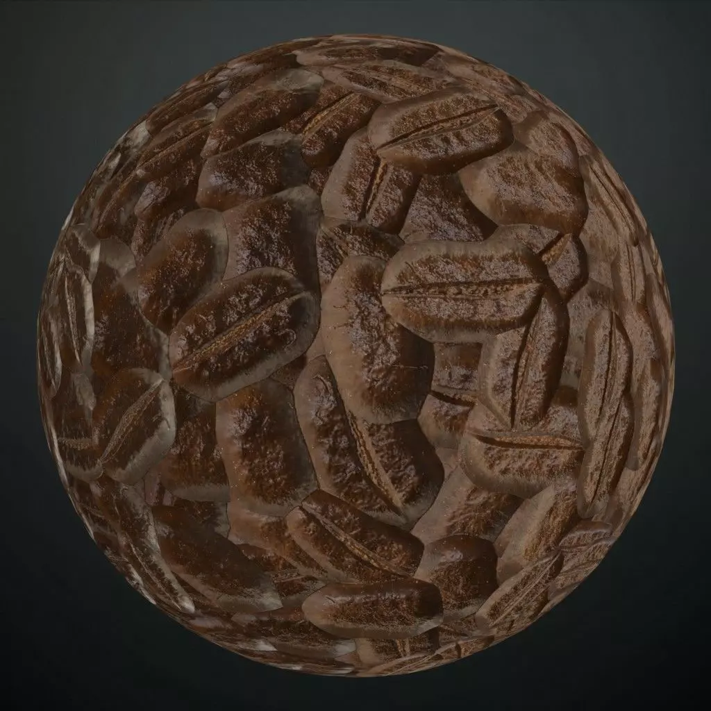 Roasted Coffee Bean PBR Seamless Texture