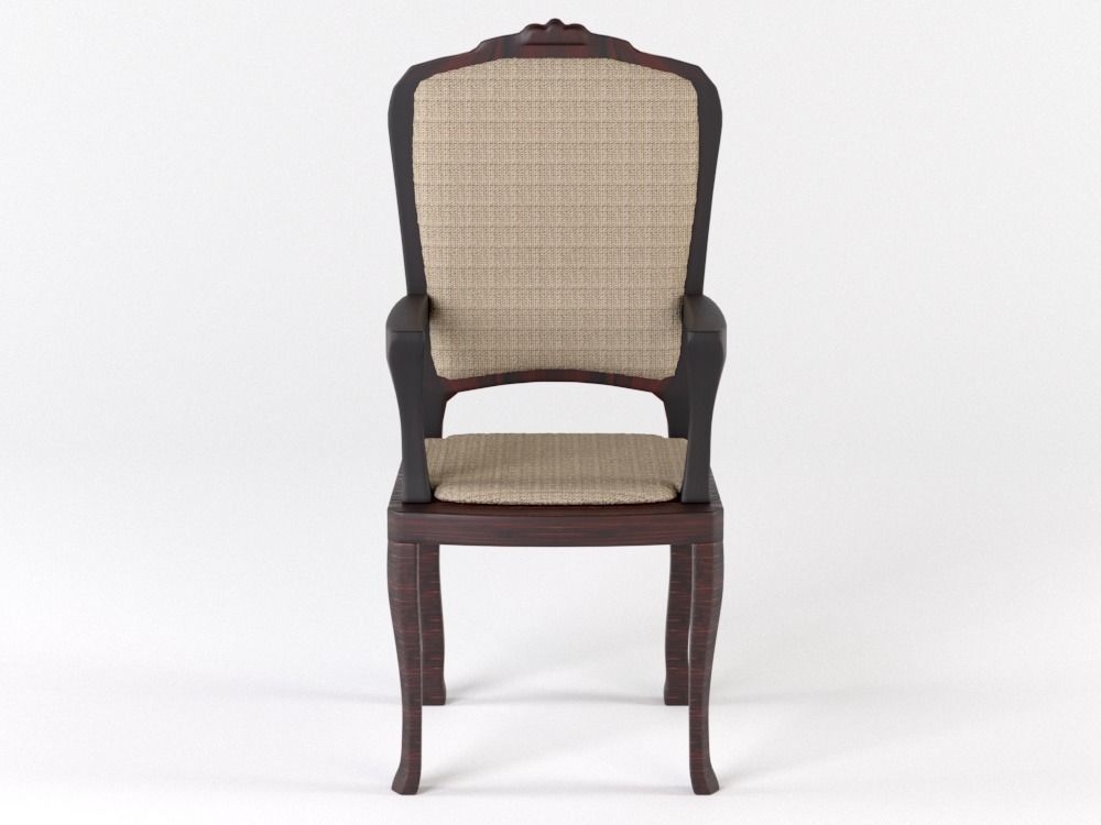 Wooden chair with upholstery 3D model_1