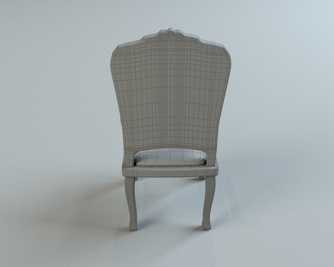 Wooden chair with upholstery 3D model_3