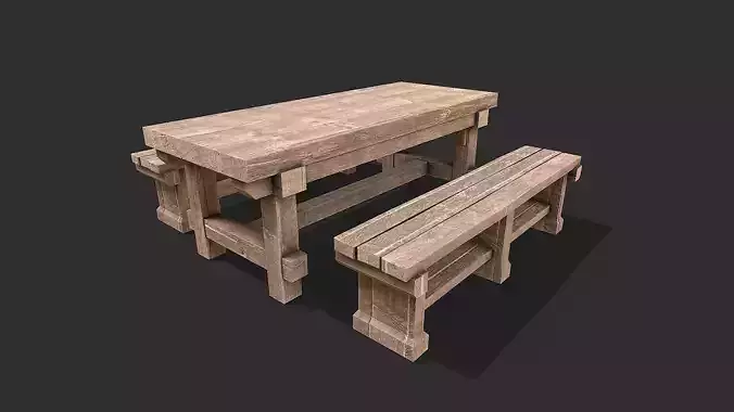 Medieval Environment Props 6 Kitchen Furniture Pack 1 Low-poly 3D model 7