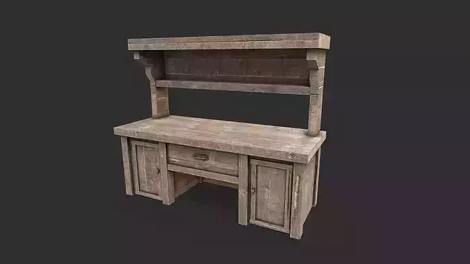 Medieval Environment Props 6 Kitchen Furniture Pack 1 Low-poly 3D model 2