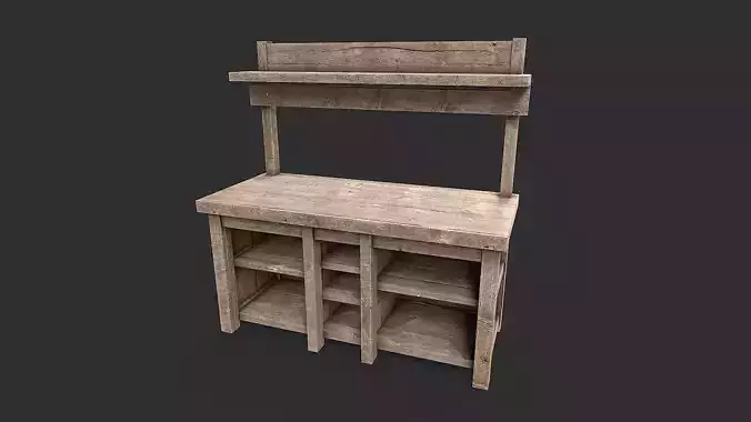 Medieval Environment Props 6 Kitchen Furniture Pack 1 Low-poly 3D model 4