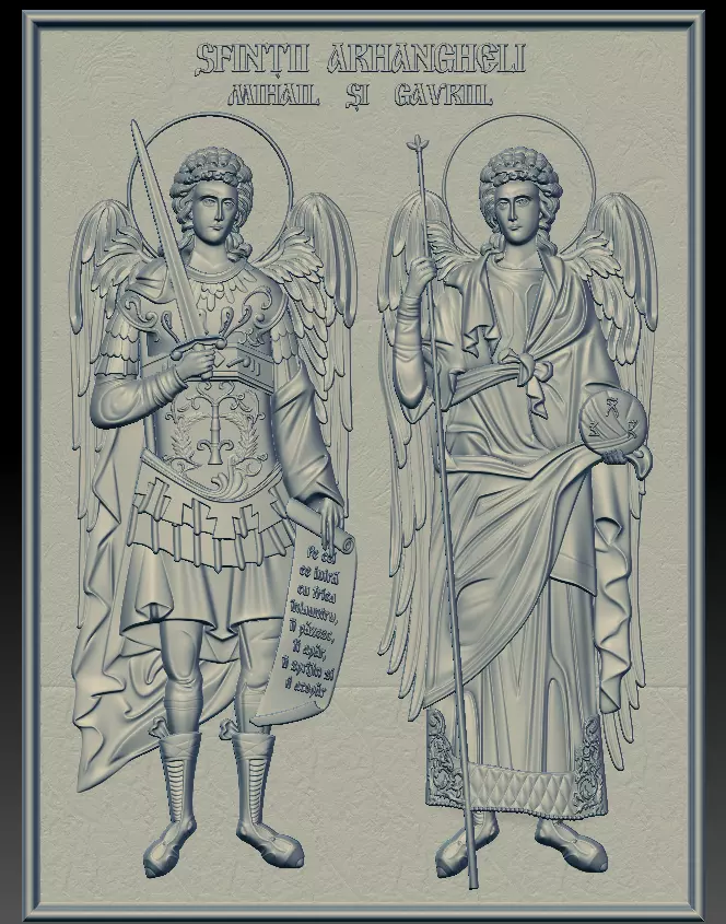 Archangels Michael and Gabriel 3D print model