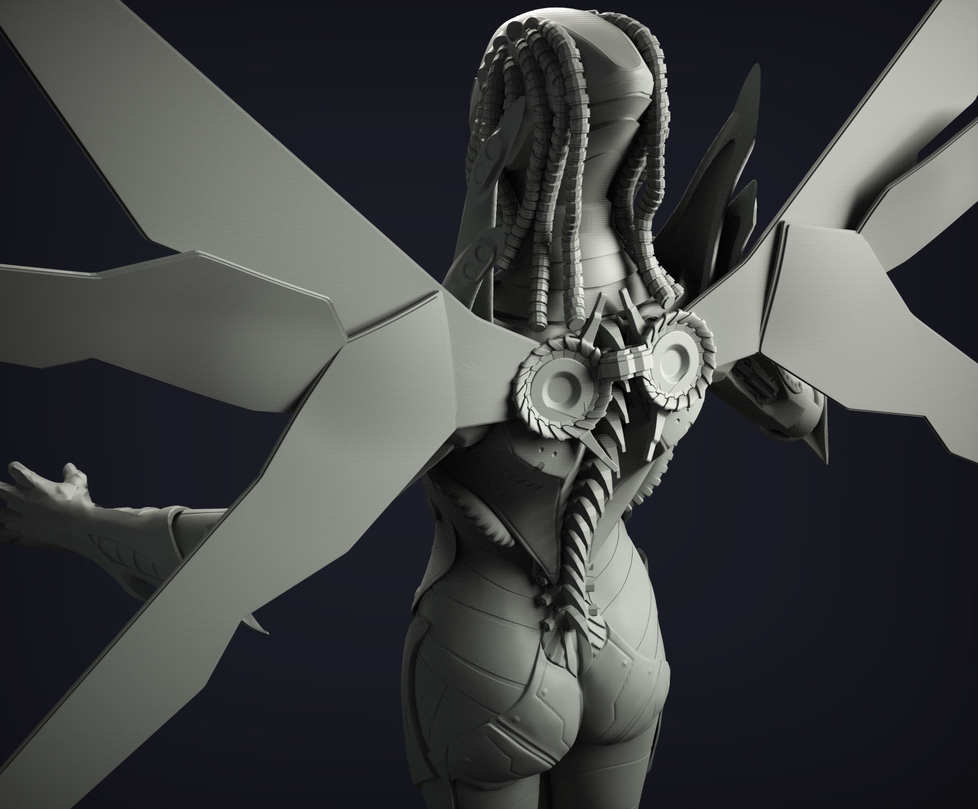 Robotic Female Character 3D model_9