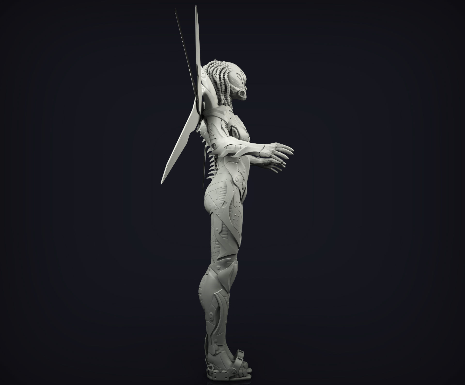 Robotic Female Character 3D model_4