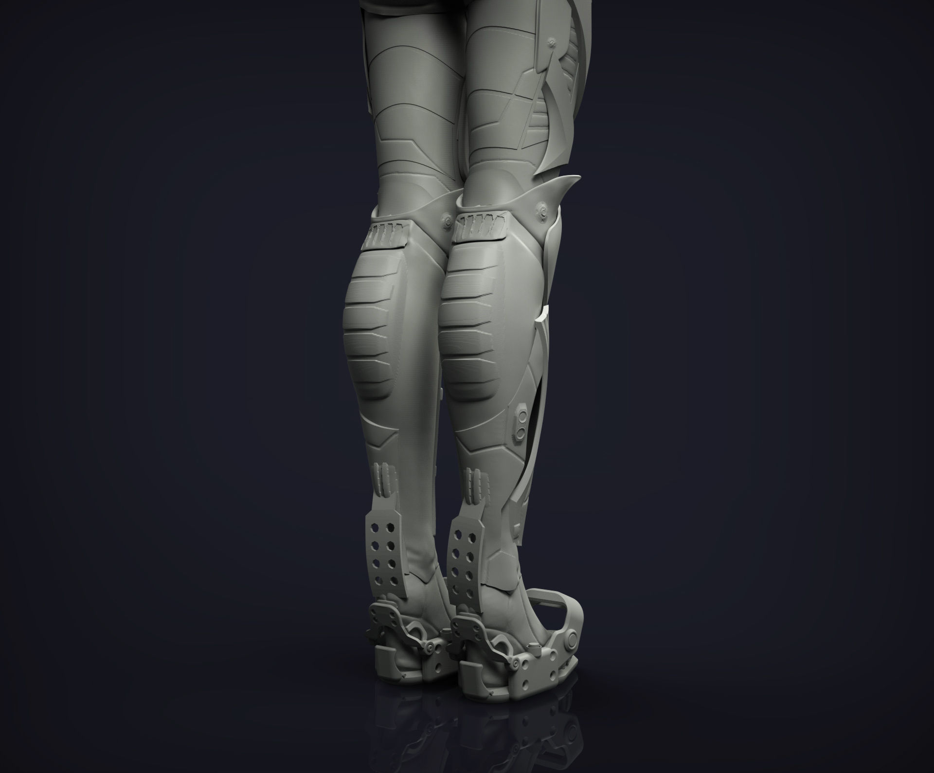 Robotic Female Character 3D model_7