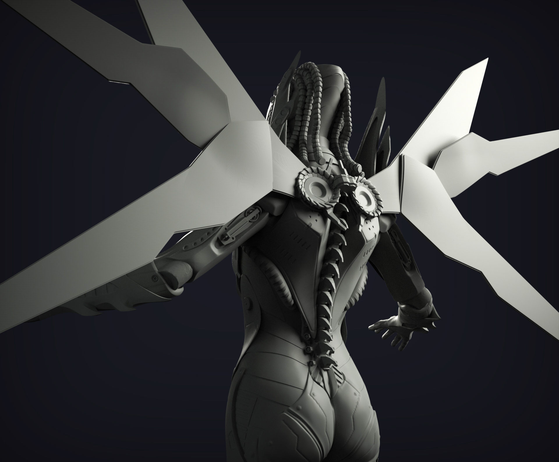 Robotic Female Character 3D model_6