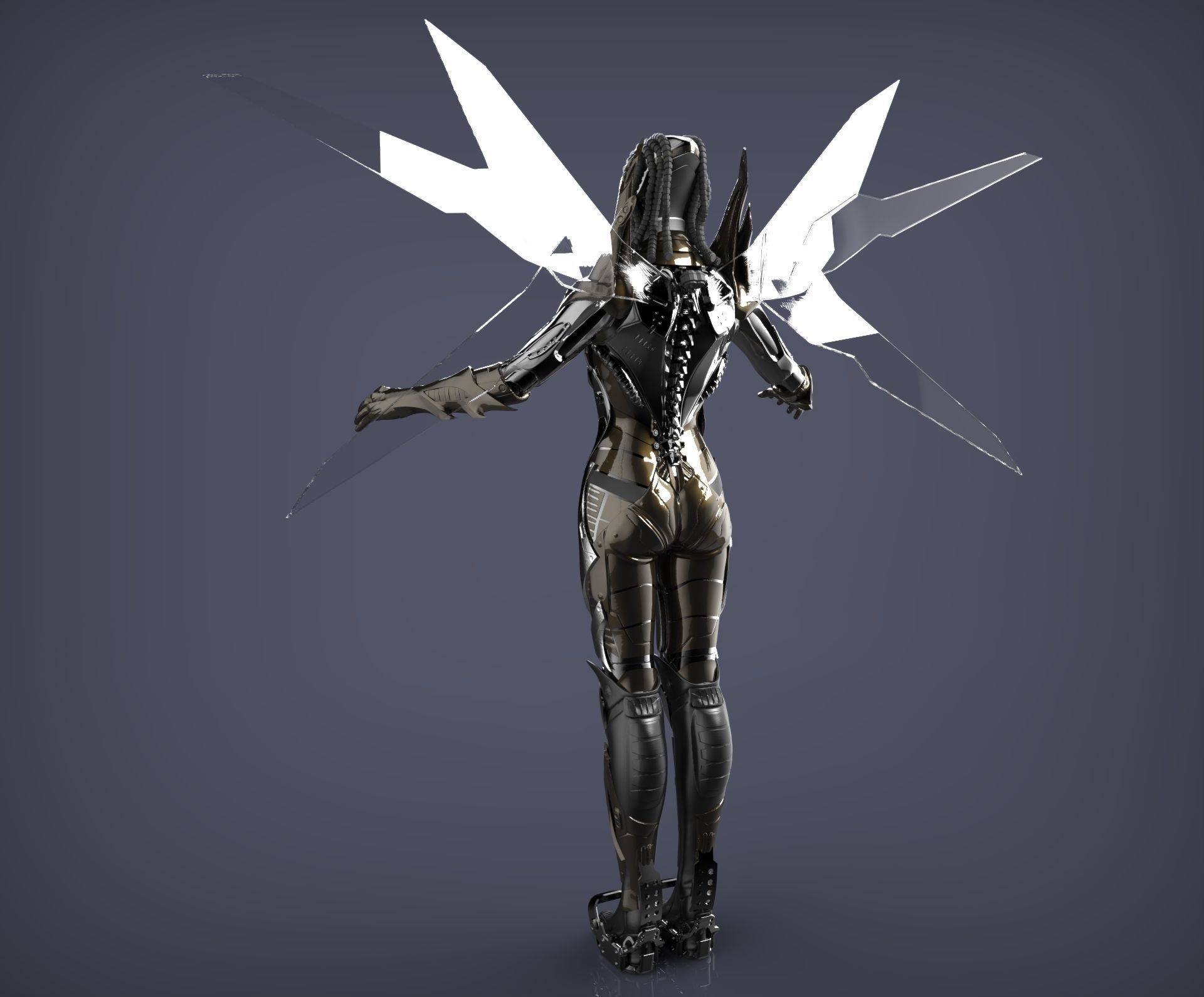 Robotic Female Character 3D model_1