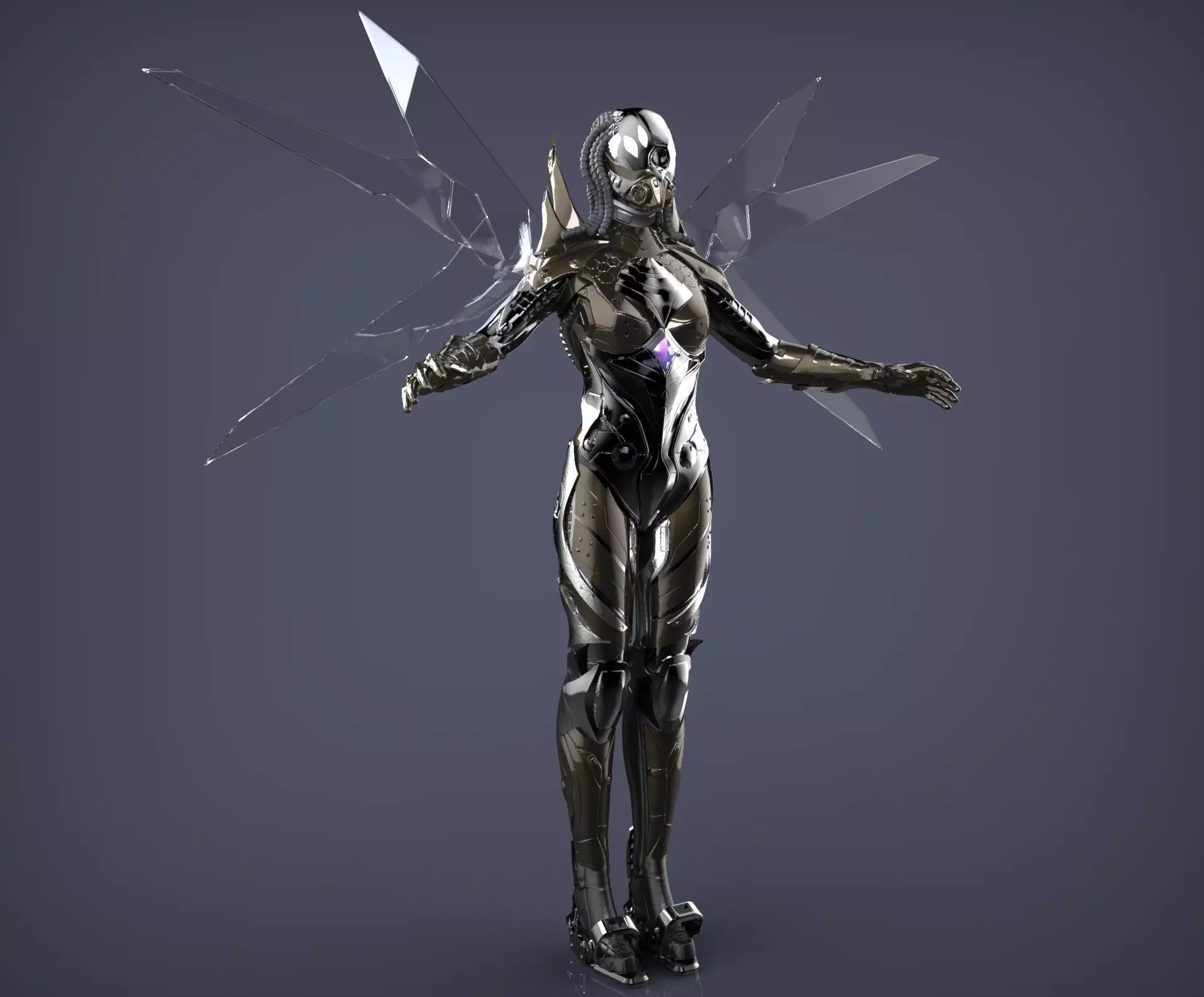 Robotic Female Character 3D model_0
