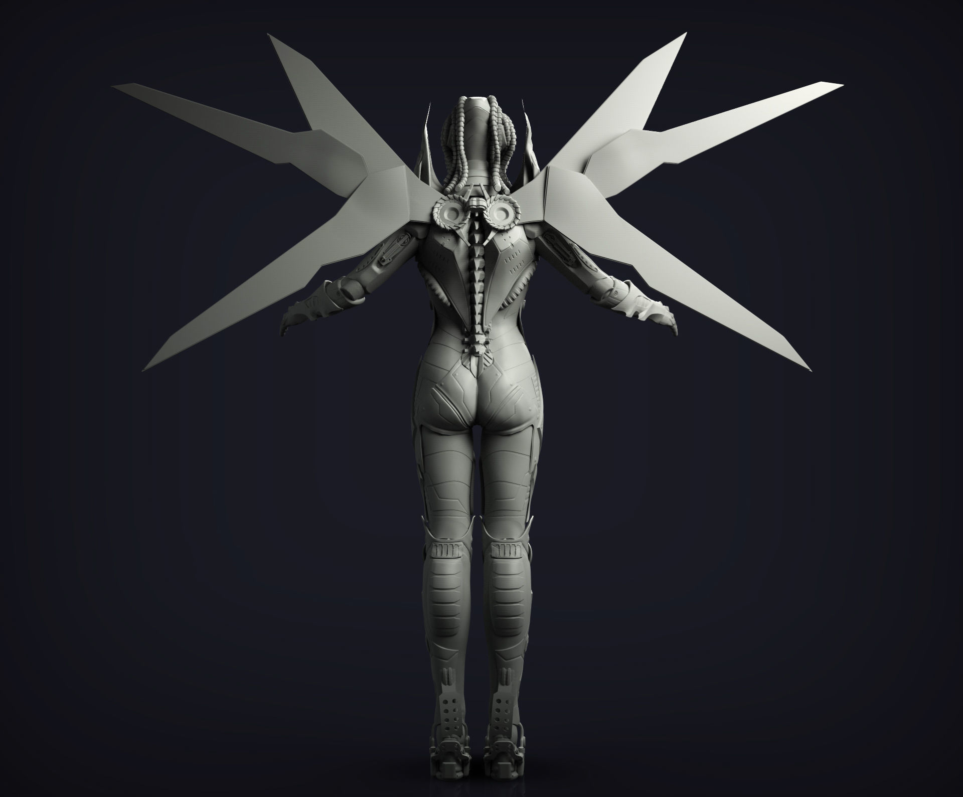 Robotic Female Character 3D model_5