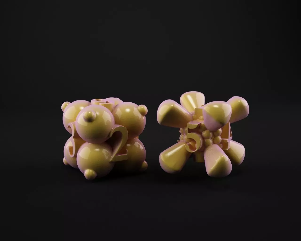 set 6-sided dice 3D print model_0