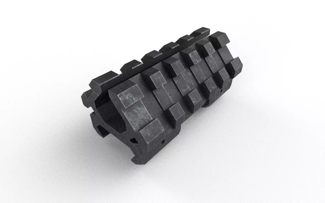 Rail Double M02 Low-poly 3D model