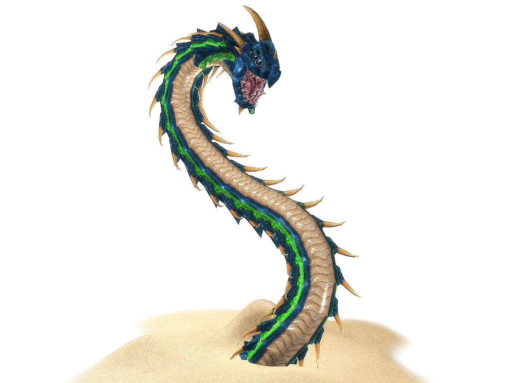 3Dfoin - Dragon Worm Low-poly 3D model_13