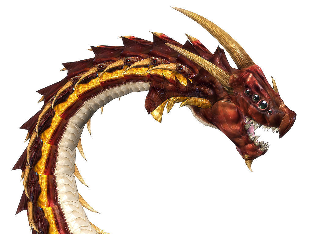 3Dfoin - Dragon Worm Low-poly 3D model_10