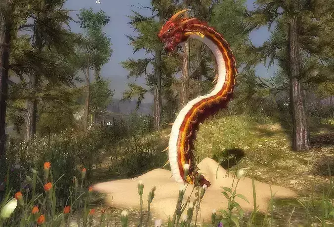 3Dfoin - Dragon Worm Low-poly 3D model