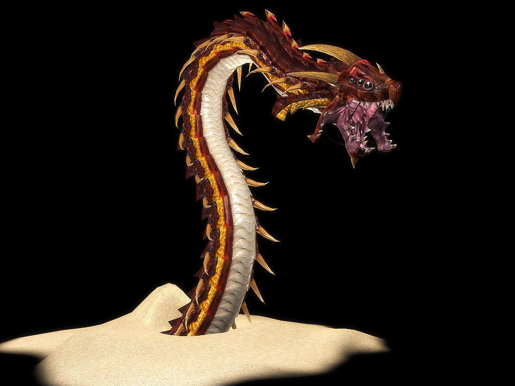 3Dfoin - Dragon Worm Low-poly 3D model_3