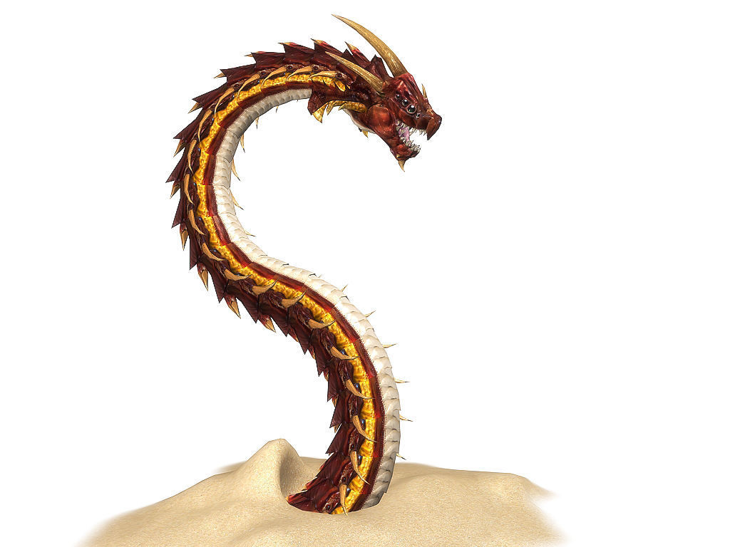 3Dfoin - Dragon Worm Low-poly 3D model_6