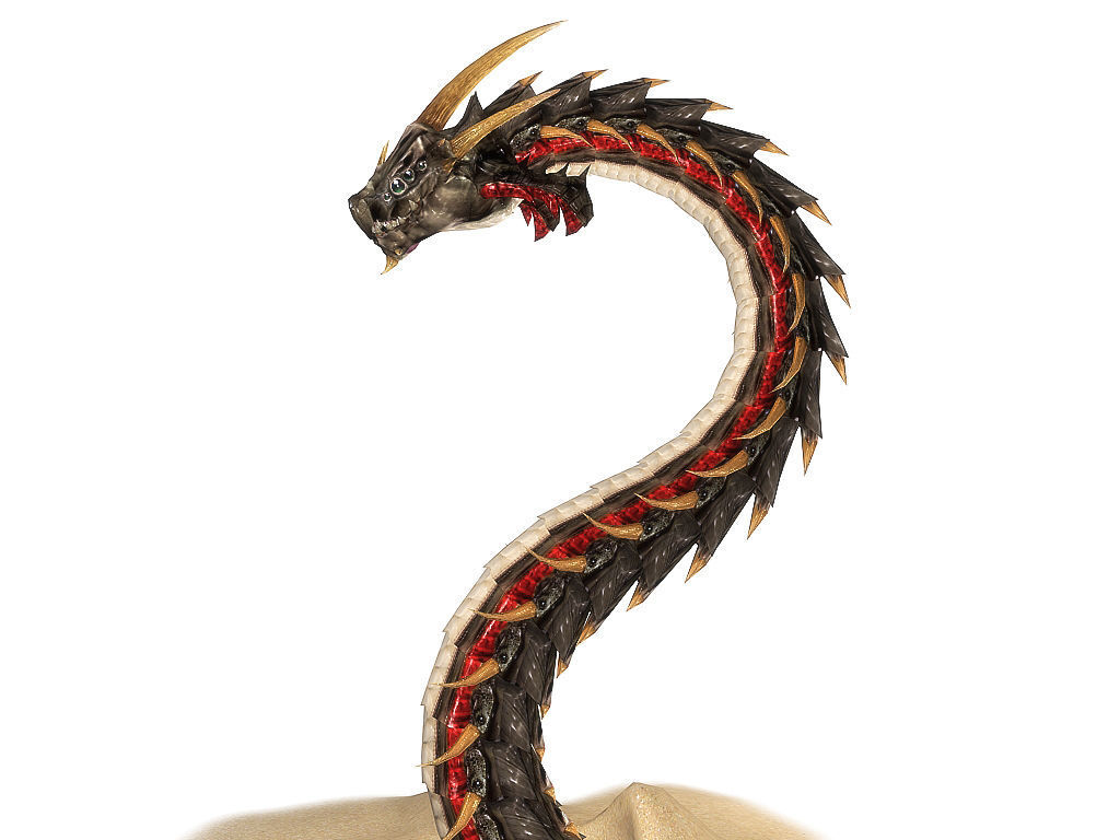 3Dfoin - Dragon Worm Low-poly 3D model_14