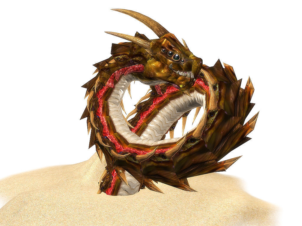 3Dfoin - Dragon Worm Low-poly 3D model_5