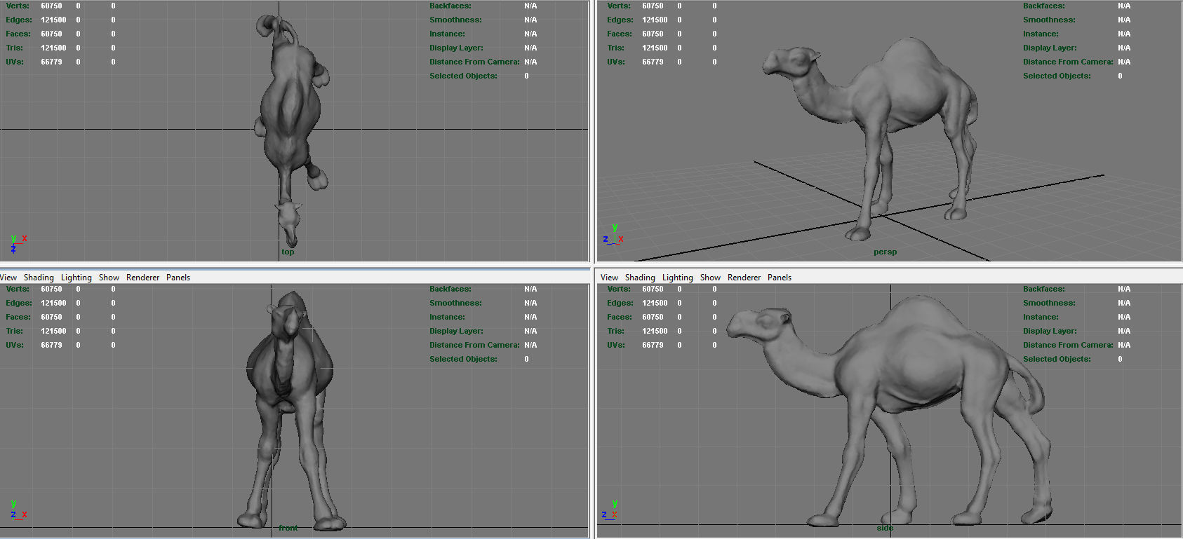 Camel Low-poly 3D model_9