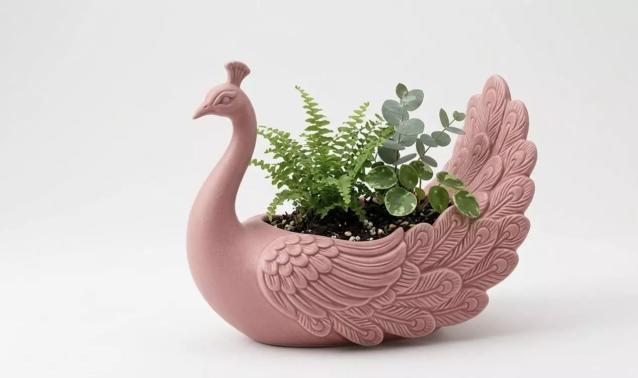 Peacock planter 3D print model