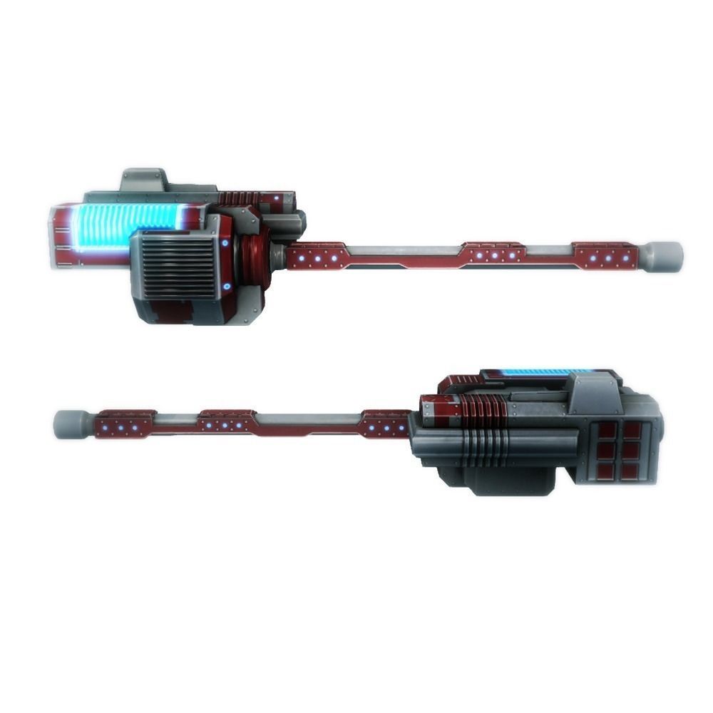 Blaster cannon 01 sci-fi low poly Low-poly 3D model_2