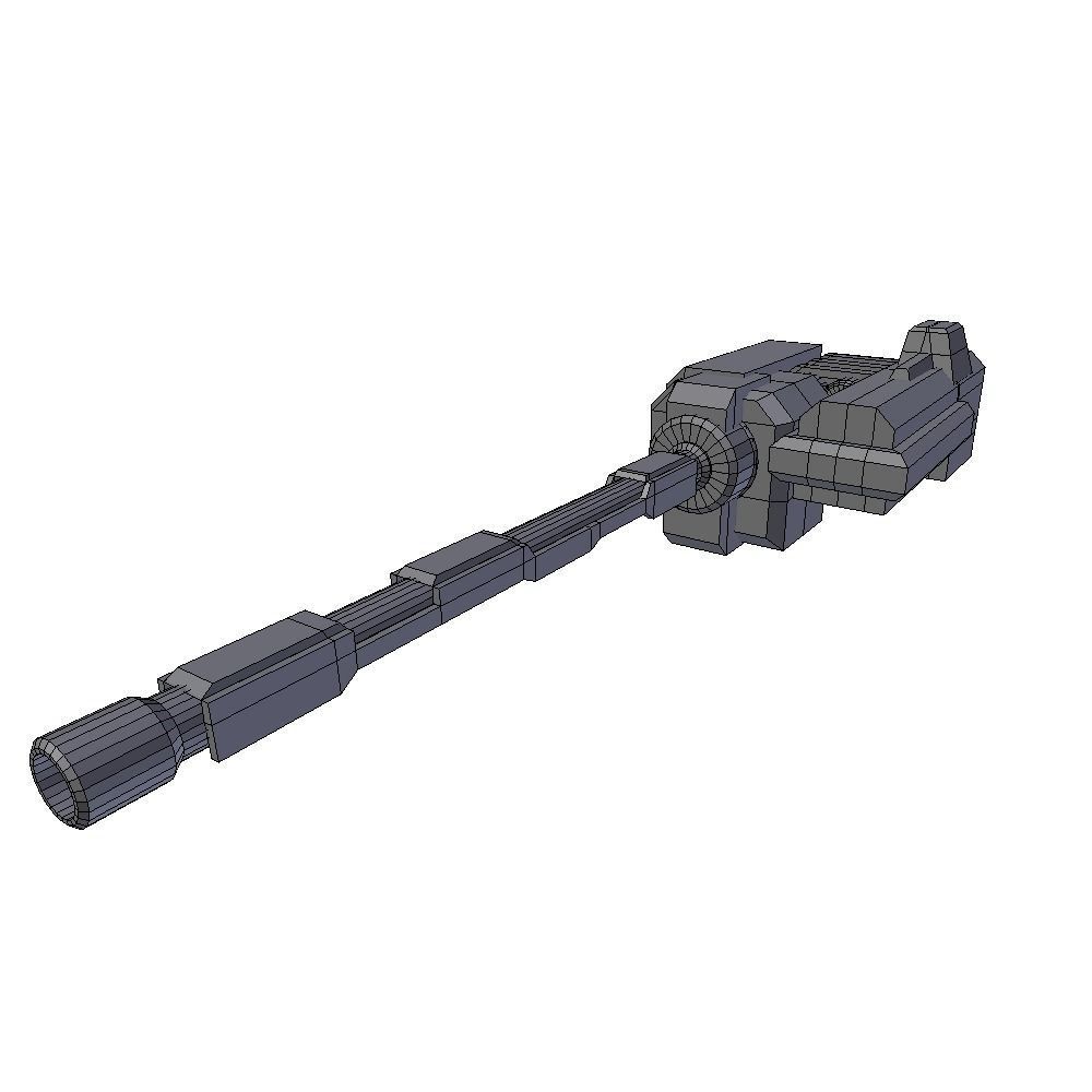 Blaster cannon 01 sci-fi low poly Low-poly 3D model_4