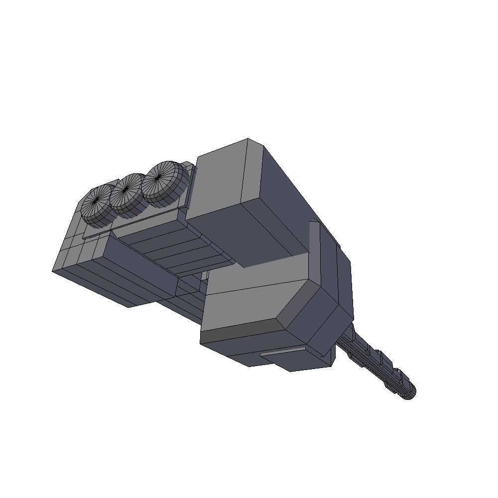 Blaster cannon 01 sci-fi low poly Low-poly 3D model_5