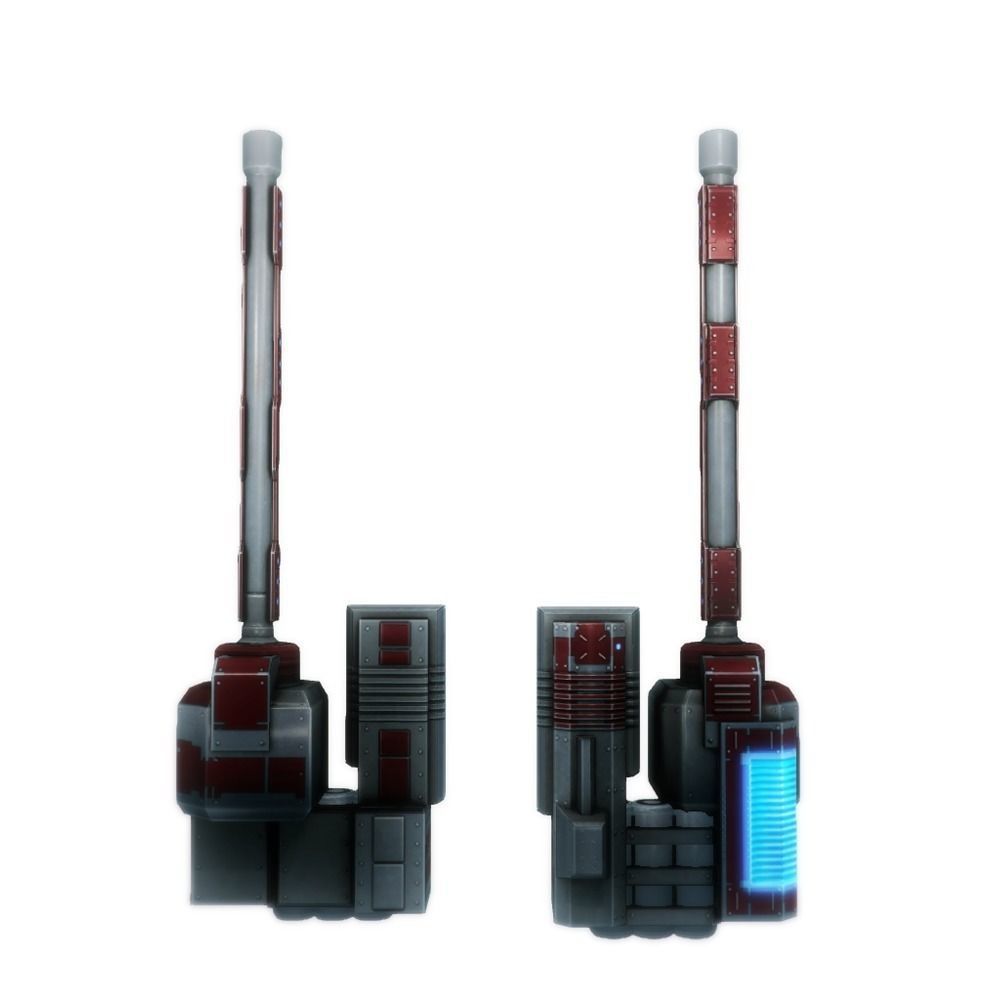Blaster cannon 01 sci-fi low poly Low-poly 3D model_3
