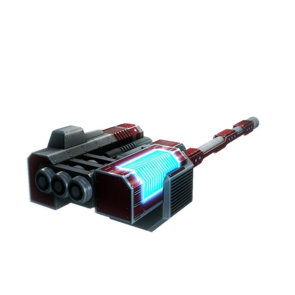 Blaster cannon 01 sci-fi low poly Low-poly 3D model_1