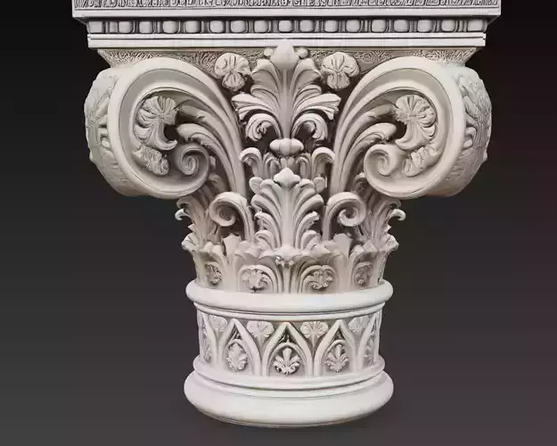 Corinthian Column Capital Ornamental 3D Model STL