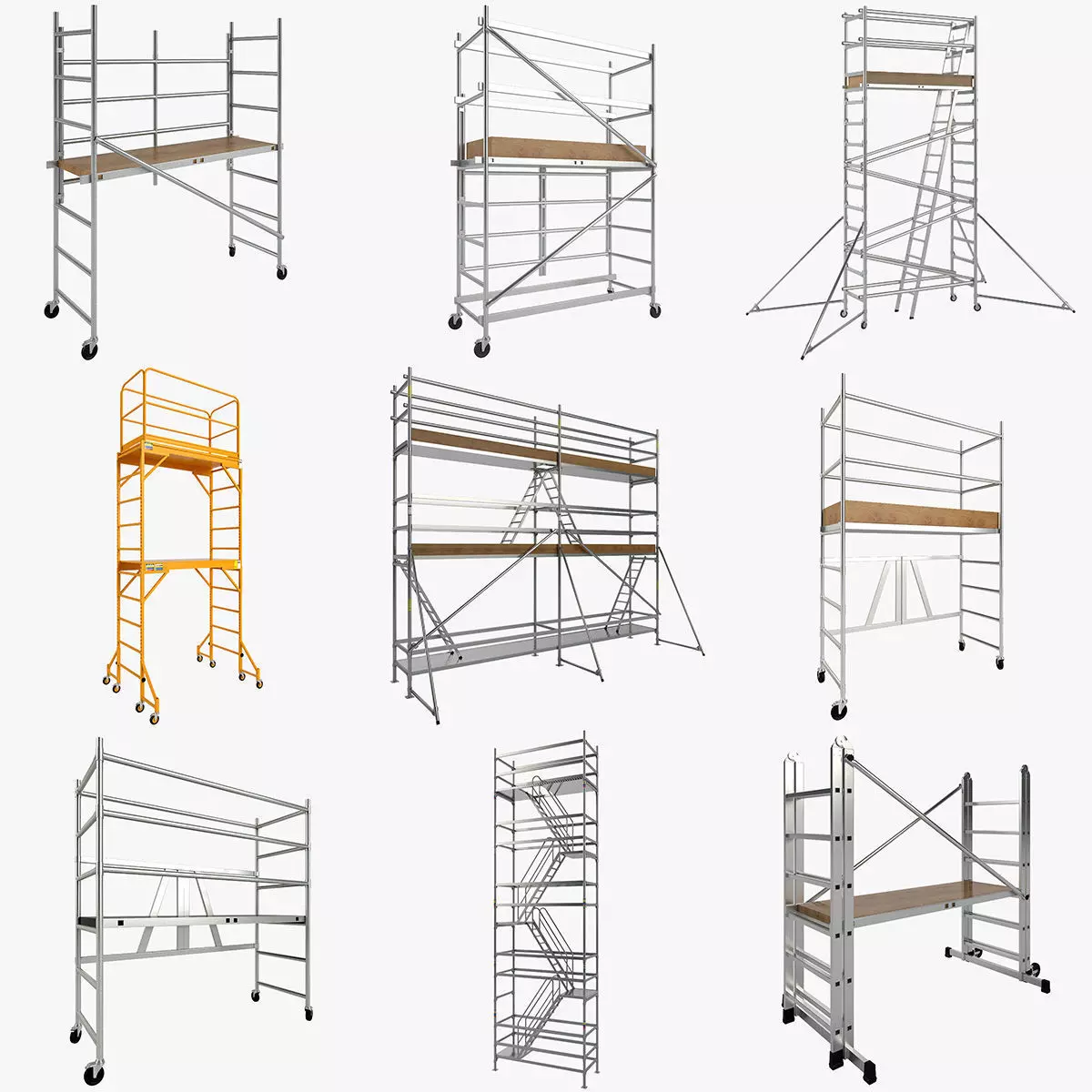 scaffold towers set 1 3D model