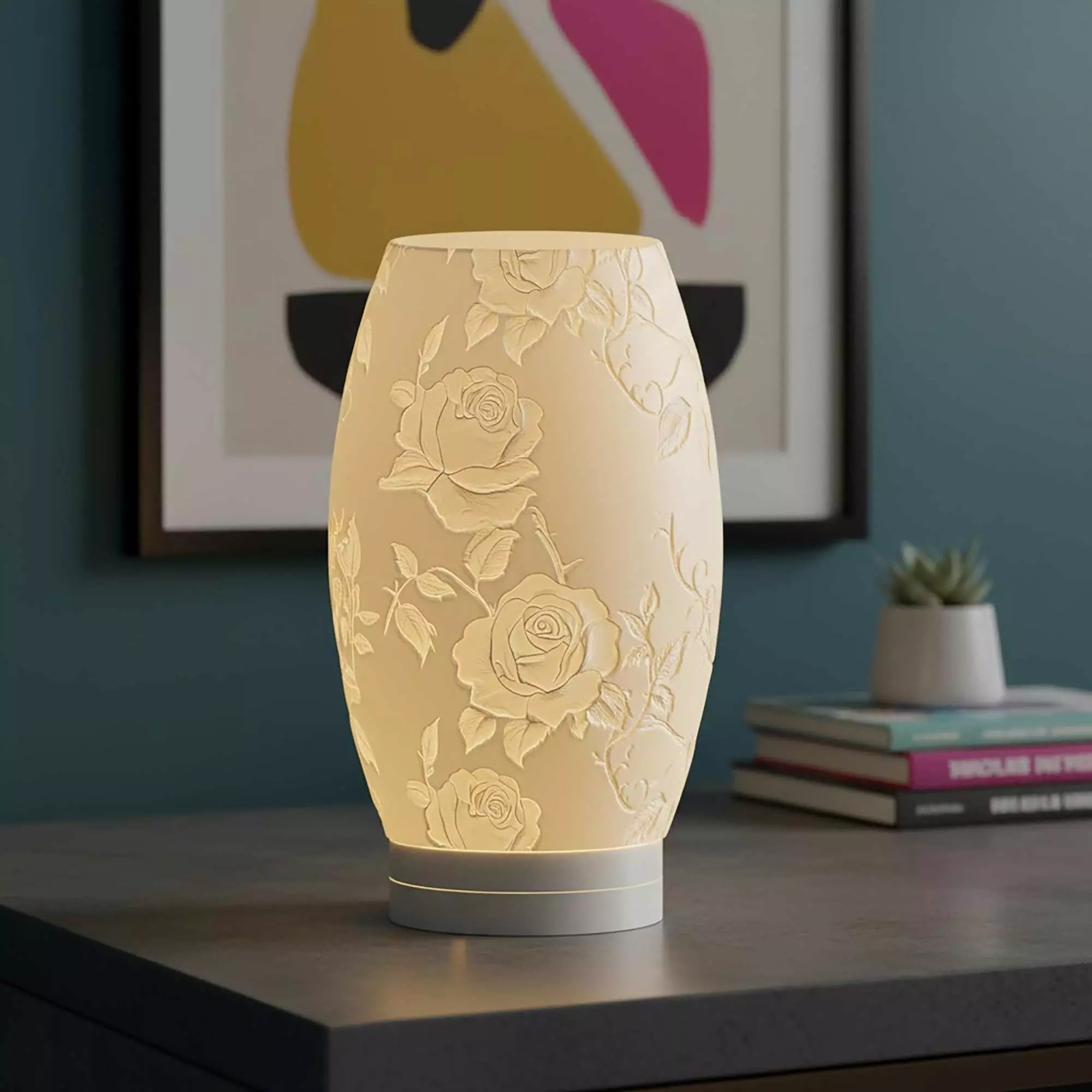 Rose Lamp Shade STL file no supports 3D print model
