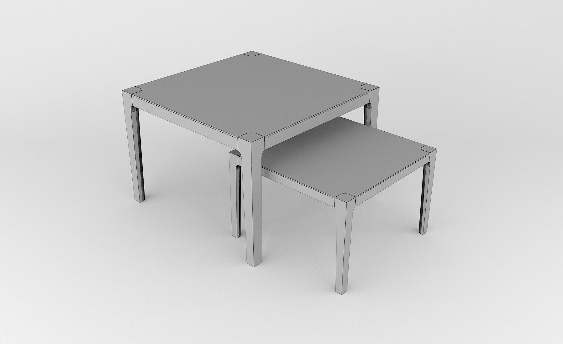 Sanos wooden table Low-poly 3D model_3